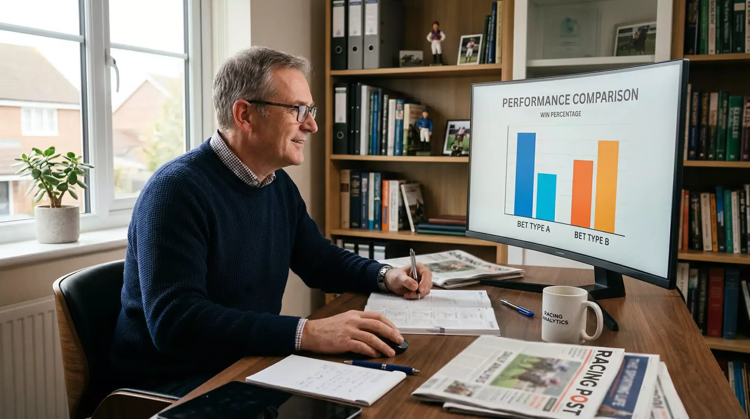 Racing analyst reviewing tricast versus trifecta payout data on computer screen